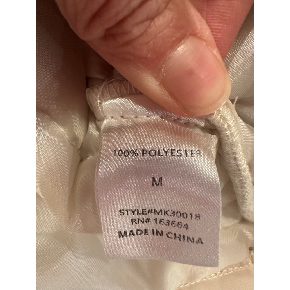 Mazik Cream Ruffle Puffer Vest Boho Fall Layering Medium - Picture 11 of 13
